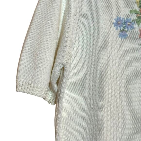 Vtg Components by Susan Bristol Hand Embroidered Floral Pullover Sweater - Picture 2 of 7